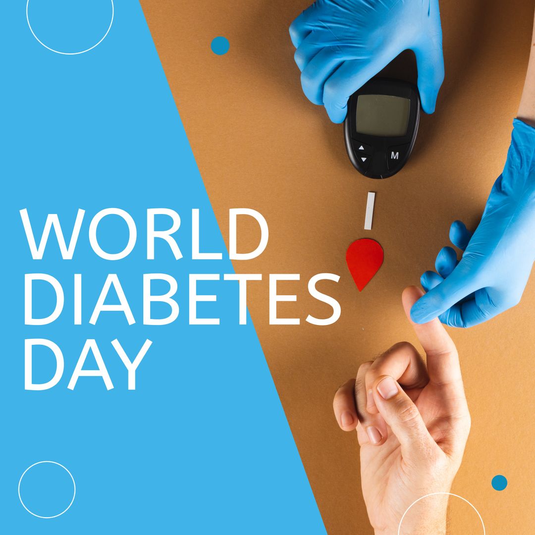 World Diabetes Day Concept with Glucometer and Blood Test - Download Free Stock Templates Pikwizard.com