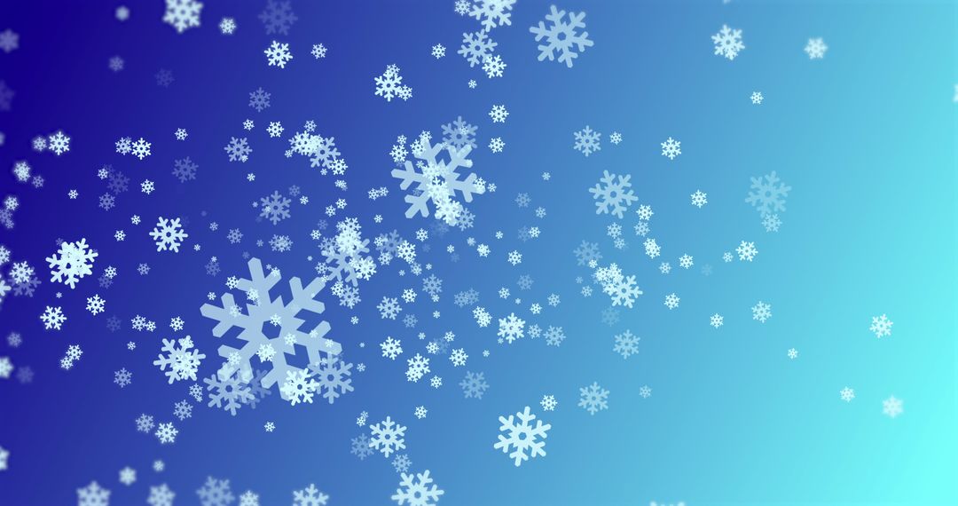 Elegant Falling Snowflakes on Gradient Blue Background