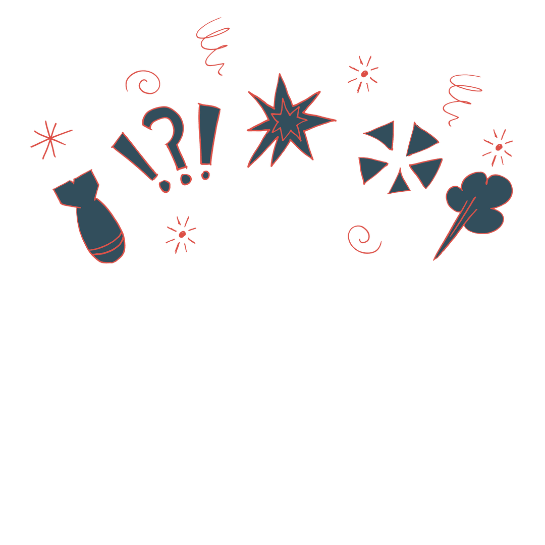 Transparent Digital Illustration of Red and Blue Icons for Creative Projects