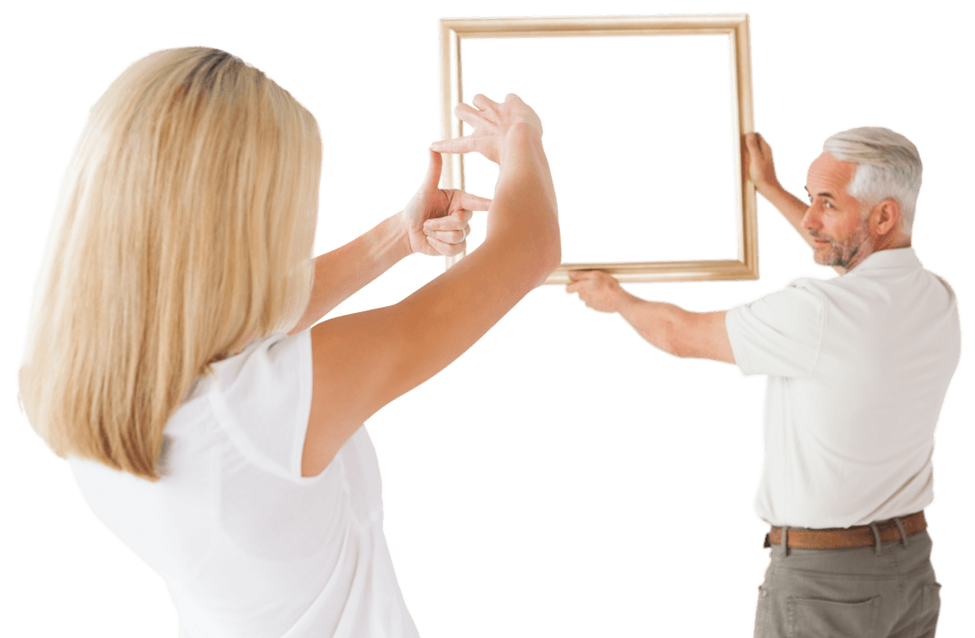 Couple Collaboratively Hanging Transparent Picture Frame