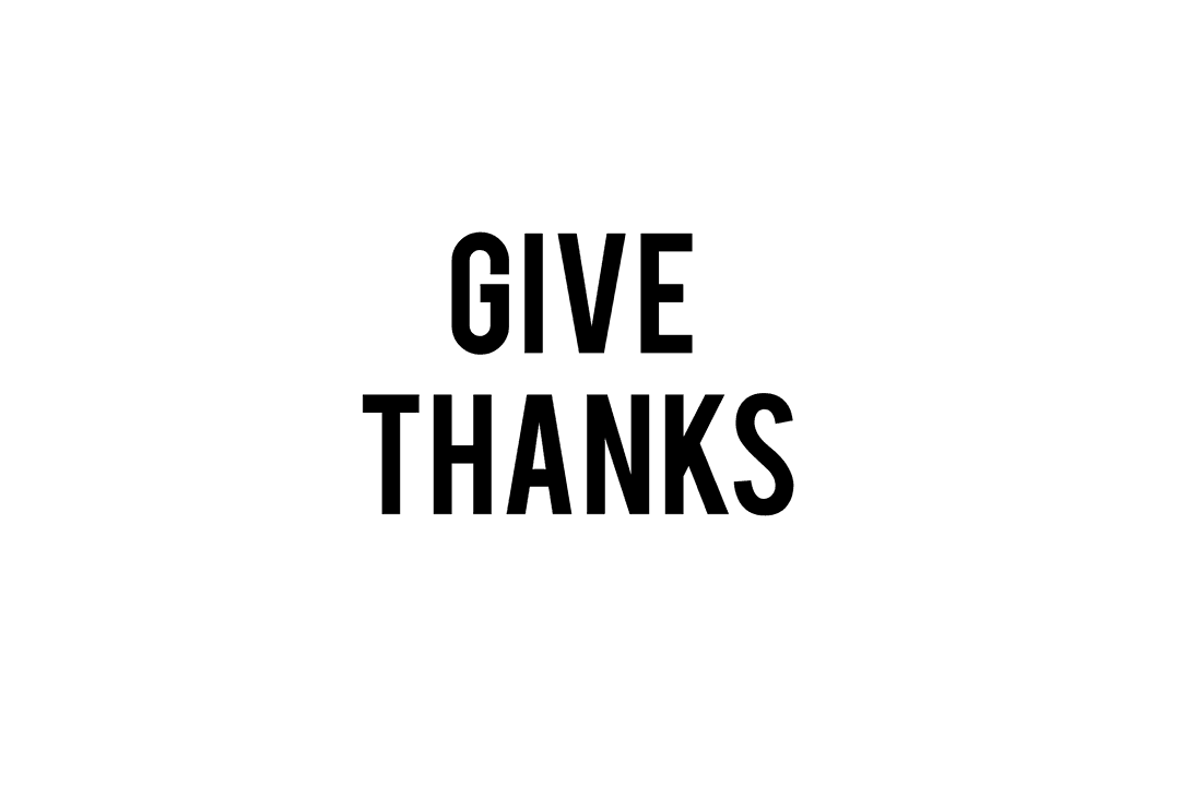 Give Thanks Inspirational Text on Transparent Background