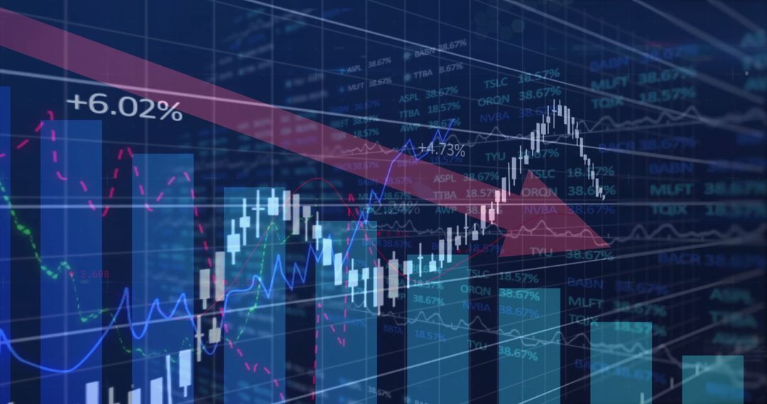 Digital Stock Market Analysis with Falling Trend Arrow