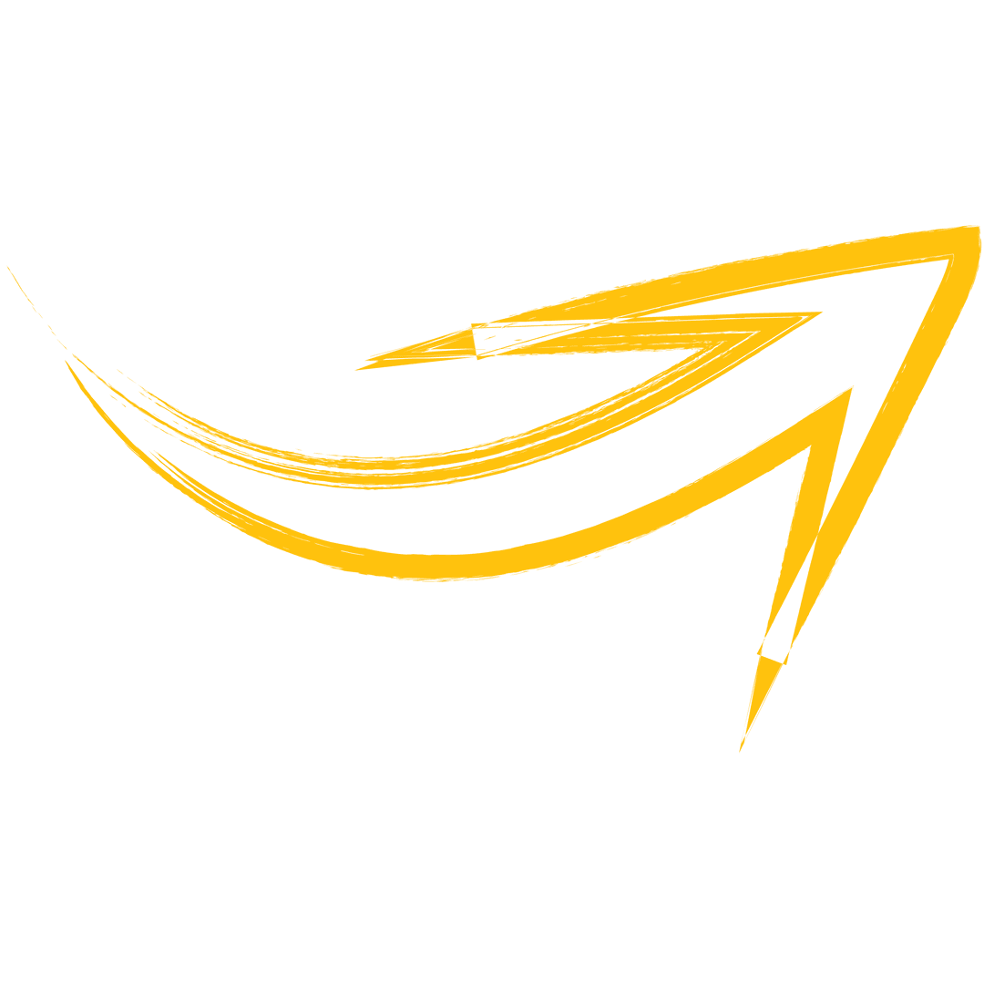 Stylish Yellow Hand-painted Arrow on Transparent Background
