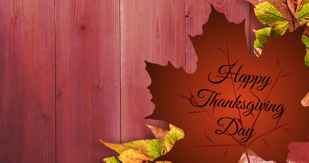 Thanksgiving Greeting on Maple Leaf with Autumn Theme - Free Images, Stock Photos and Pictures on Pikwizard.com