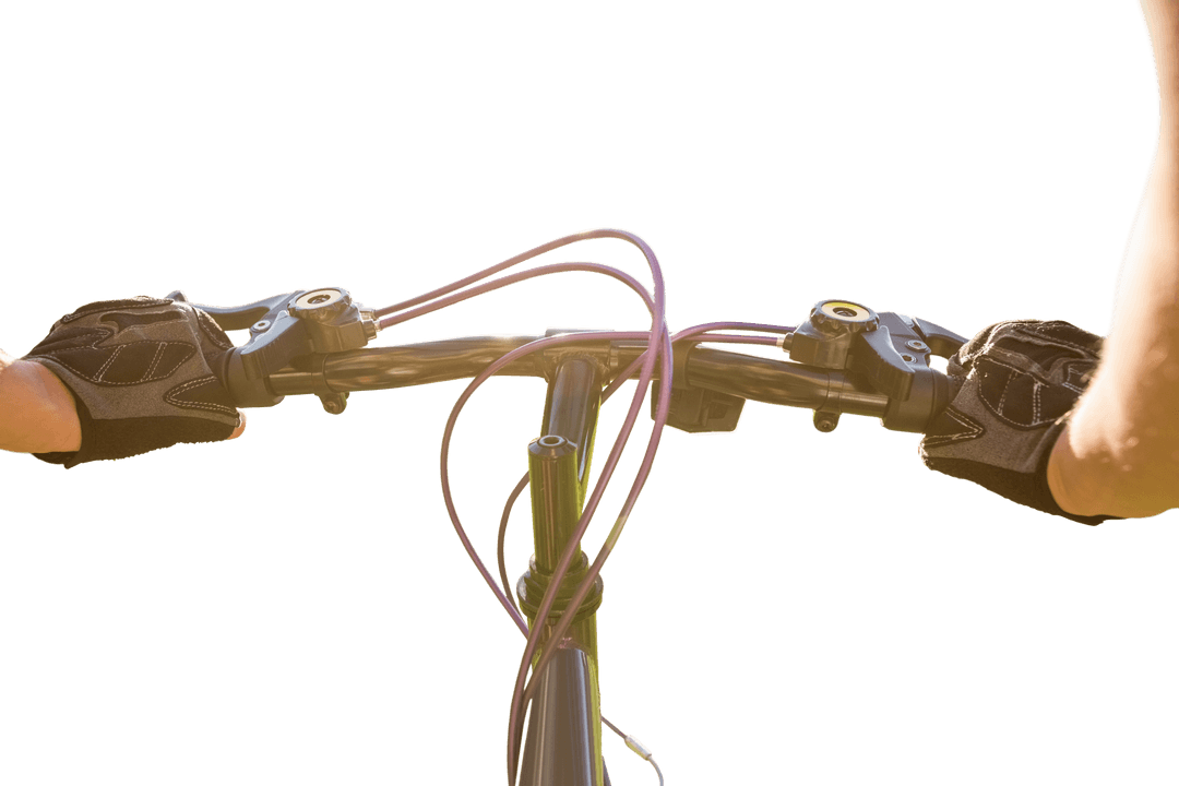 Transparent Bicycle Riding Moment Captured with White Background