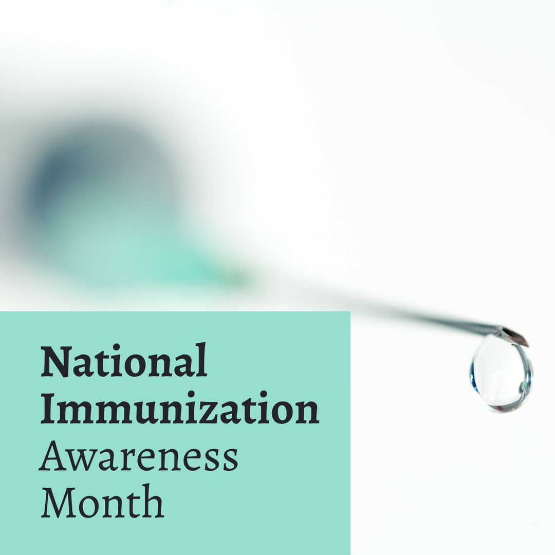 Healthcare Campaign Syringe with Droplet Focus Has Background Text