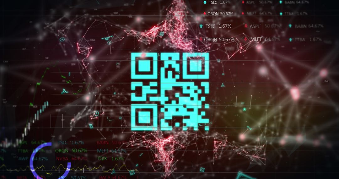 QR Code Amidst Digital Data and Graphical Interface - Free Images, Stock Photos and Pictures on Pikwizard.com