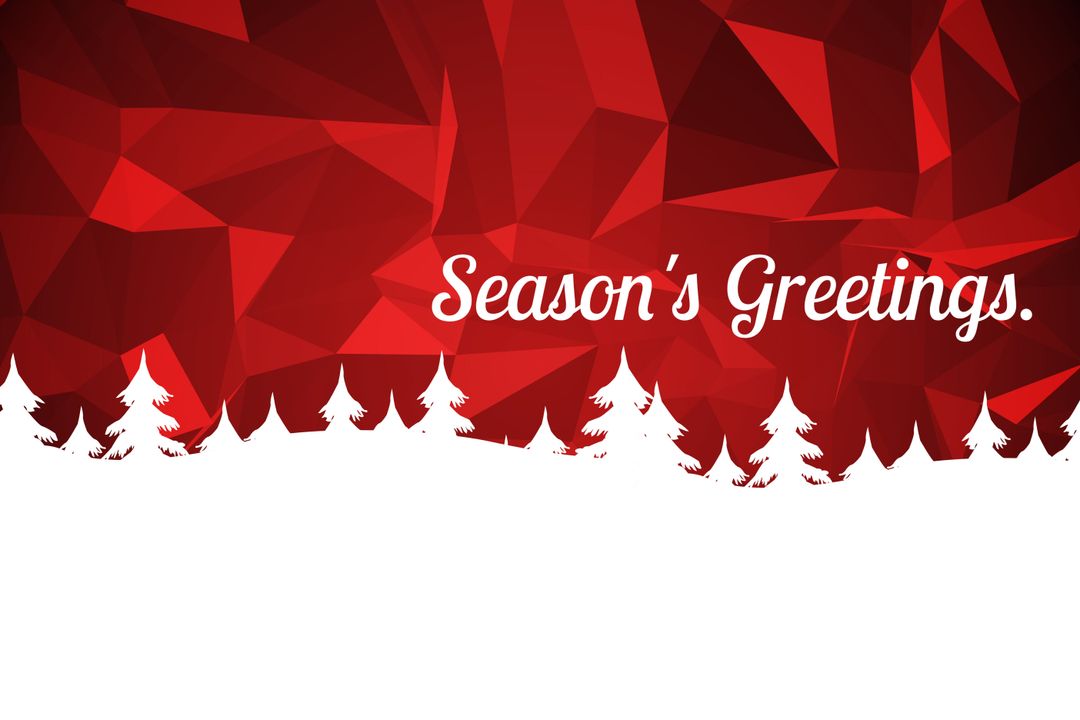 Festive Season's Greetings with Red Geometric Patterns