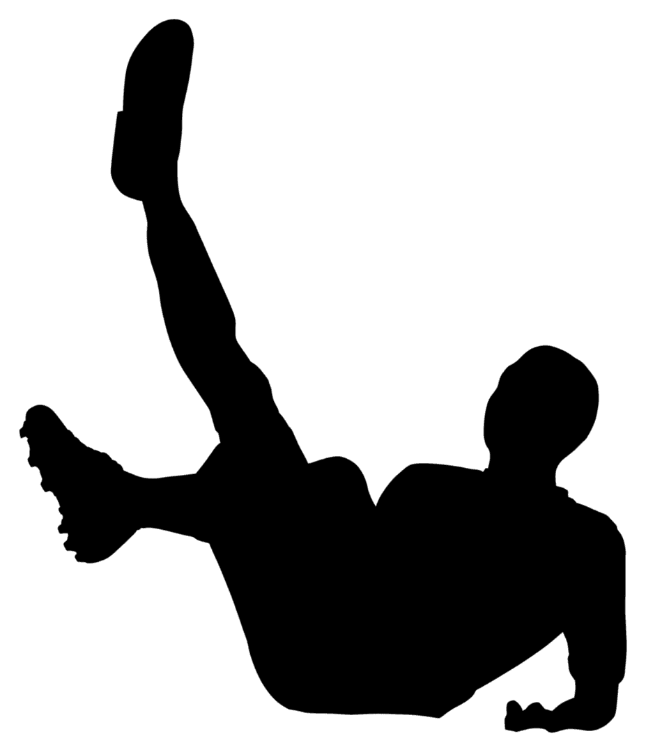 Soccer Player on Ground Silhouette Transparent PNG