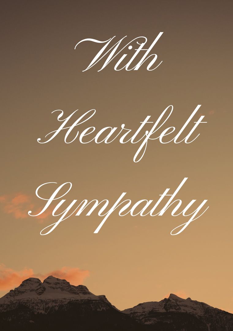 Heartfelt Sympathy with Scenic Mountain Sunset