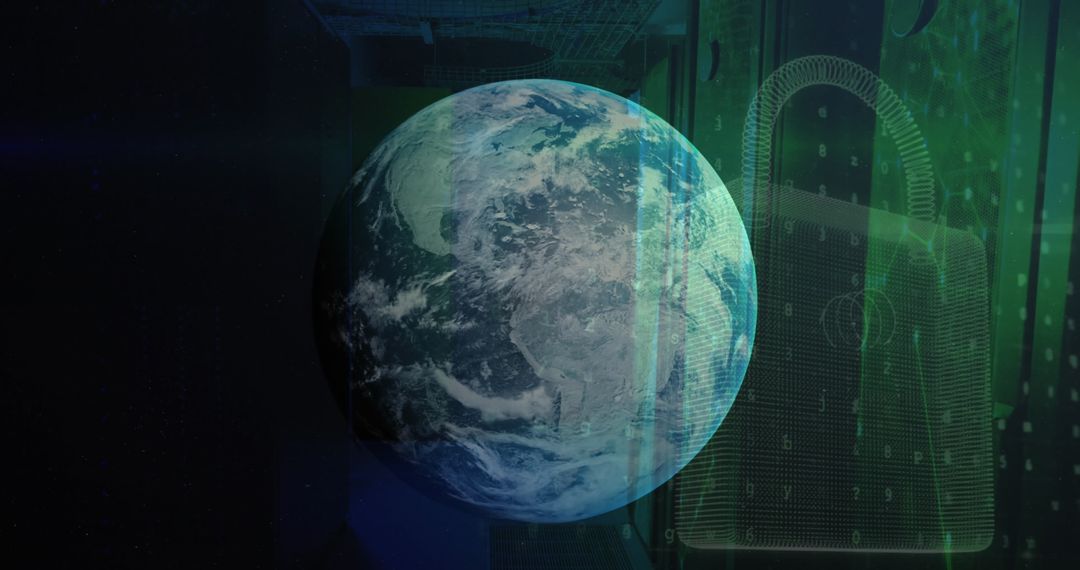 Global Cybersecurity and Data Protection Technology Concept
