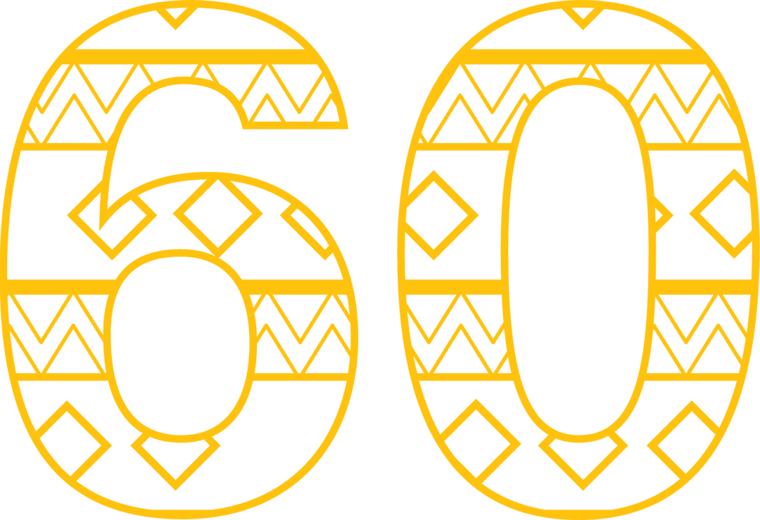 Yellow Patterned 60 on Transparent Background