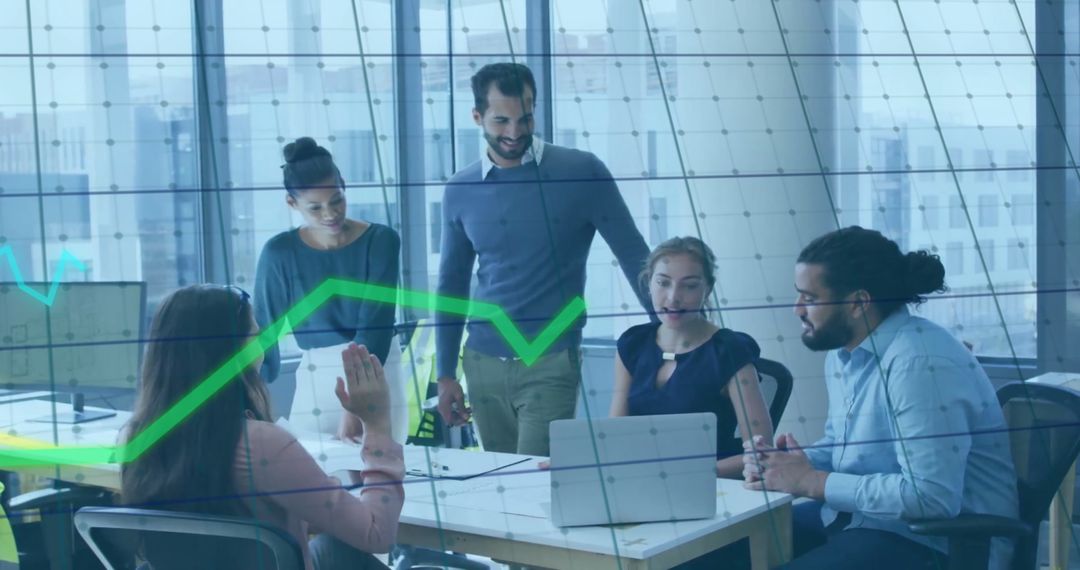 Diverse Business Team Engaged in Data Analysis