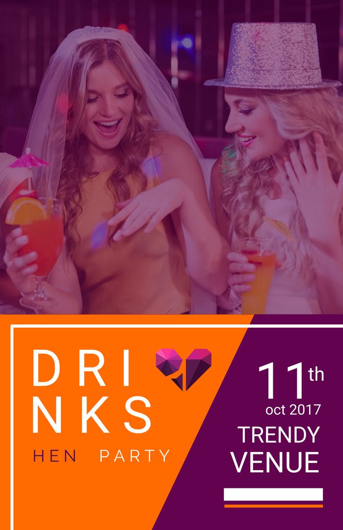 Bachelorette Party Invitation with Women Celebrating