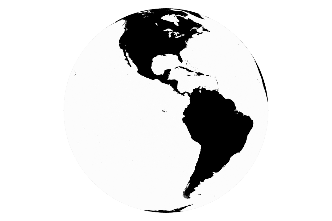 Minimalist Globe Illustration with Transparent Background