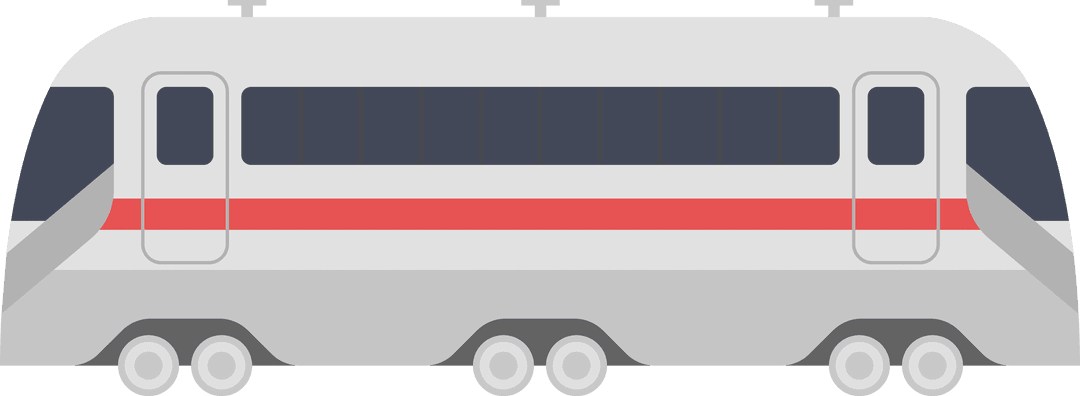 Sleek High-Speed Train on Transparent Background