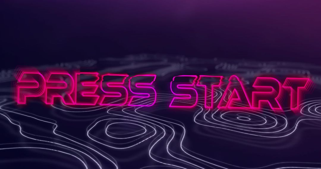 Retro Game Start Screen Concept with Animated Lines - Free Images, Stock Photos and Pictures on Pikwizard.com