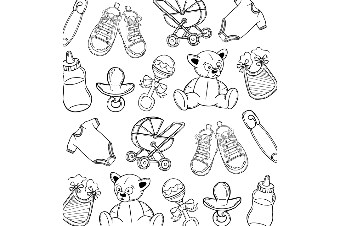 Transparent Childhood Symbols Set with Playful Icons