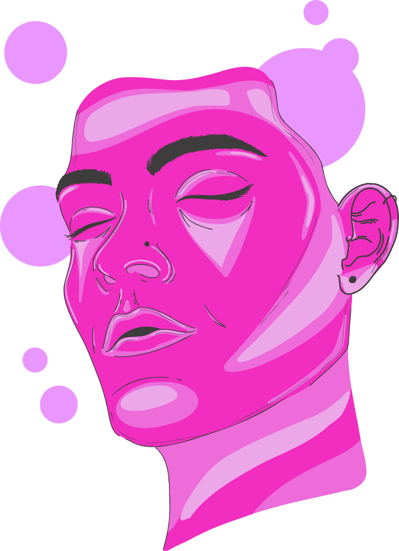 Futuristic Abstract Female Portrait with Neon Highlights