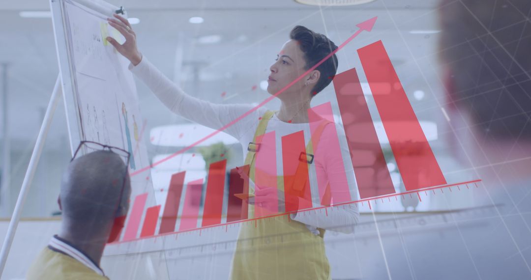 Woman Presenting Financial Growth and Business Strategy