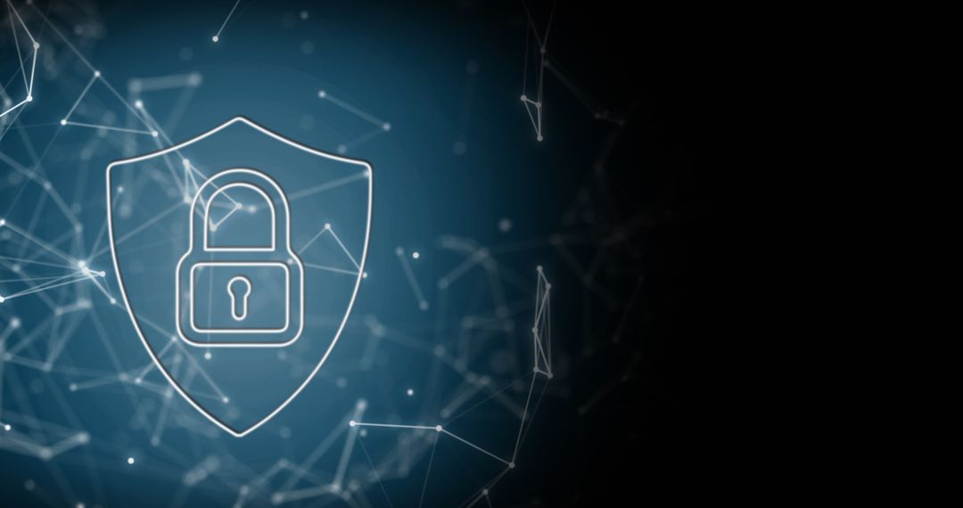 Digital Security Lock with Technology Network Connections Background