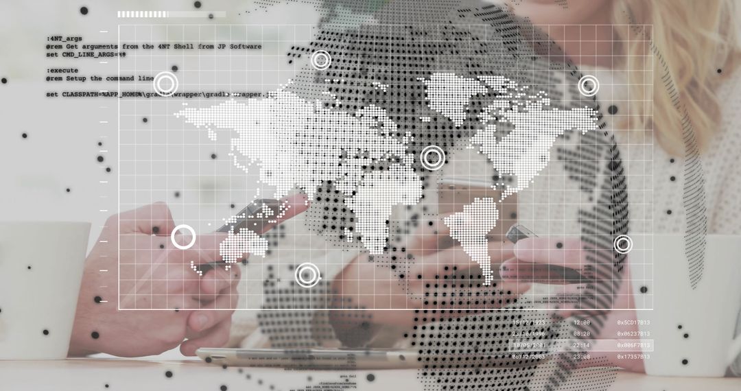 Global AI Networking Concept with Women Using Smartphone