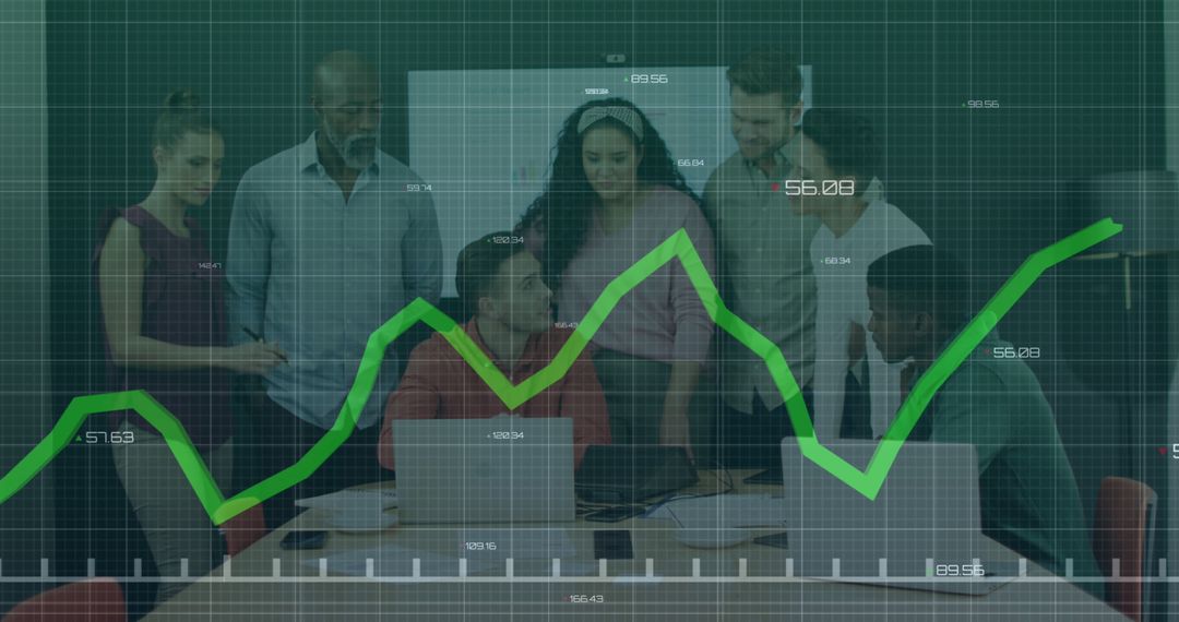 Statistical Data Trends Discussed by Diverse Team in Modern Office