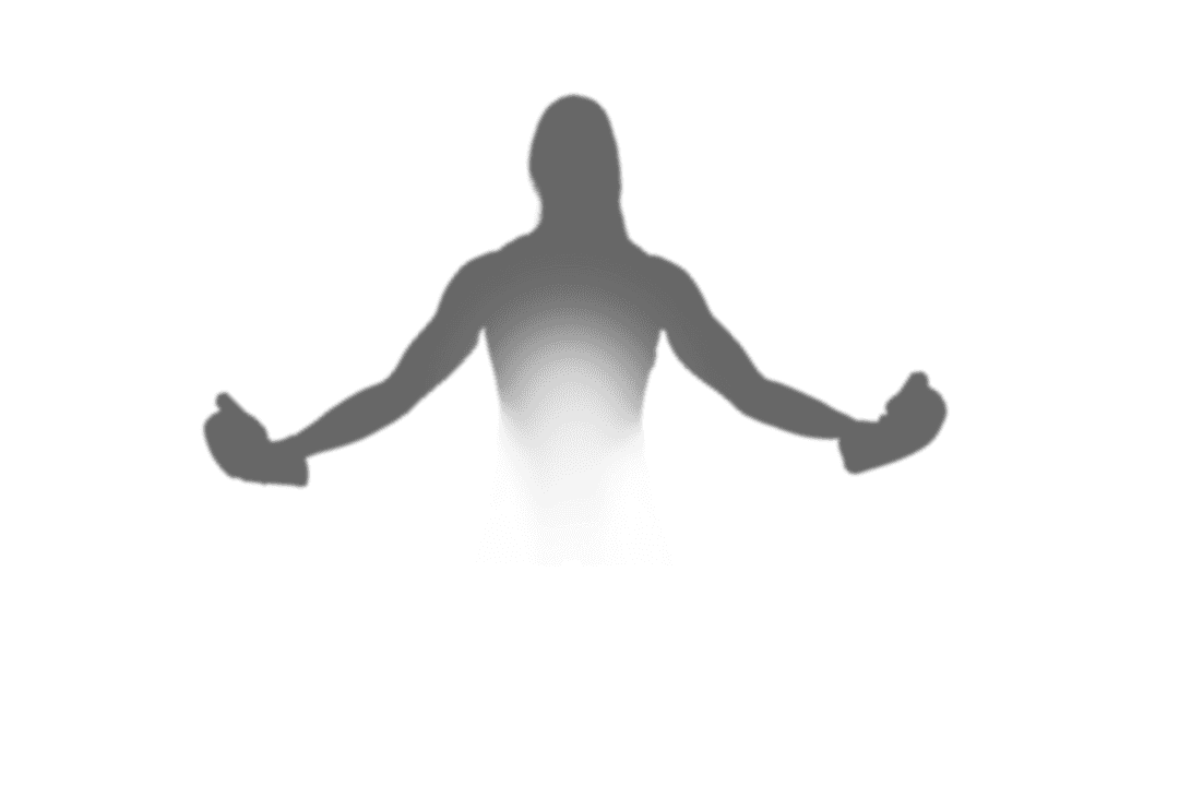 Transparent Figure of Female Athlete in Motion Capture Silhouette