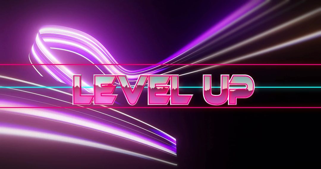 Neon Glowing Level Up Game Concept Background