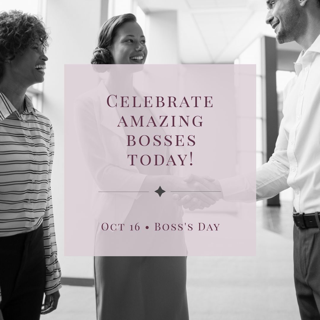 Diverse Business Team Celebrating Boss's Day