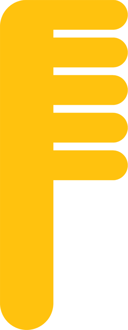 Yellow Comb Illustration on Transparent Background for Self-Care Design