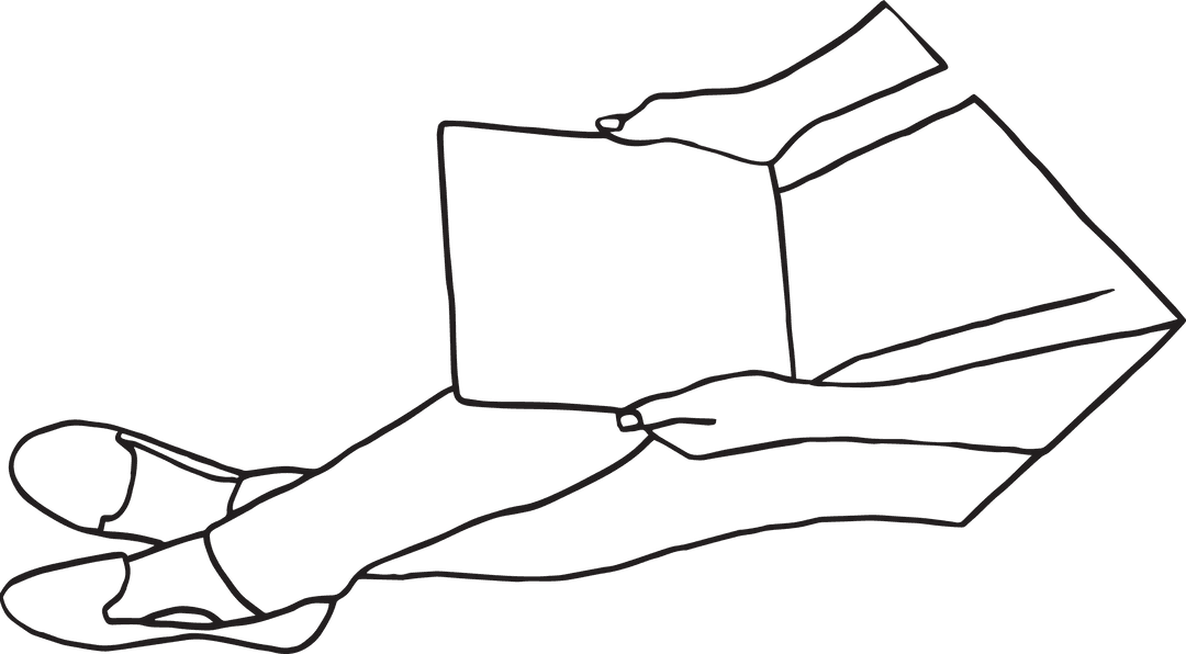 Transparent Illustration of Woman Using Tablet for Communication