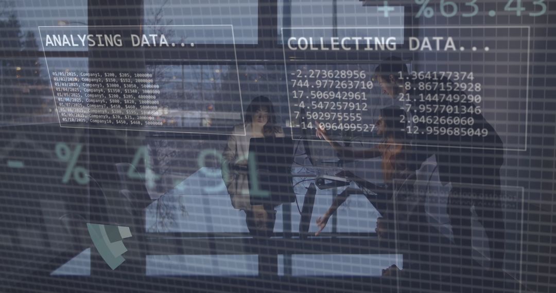 Diverse Team Analysing Financial Data in Modern Office Environment