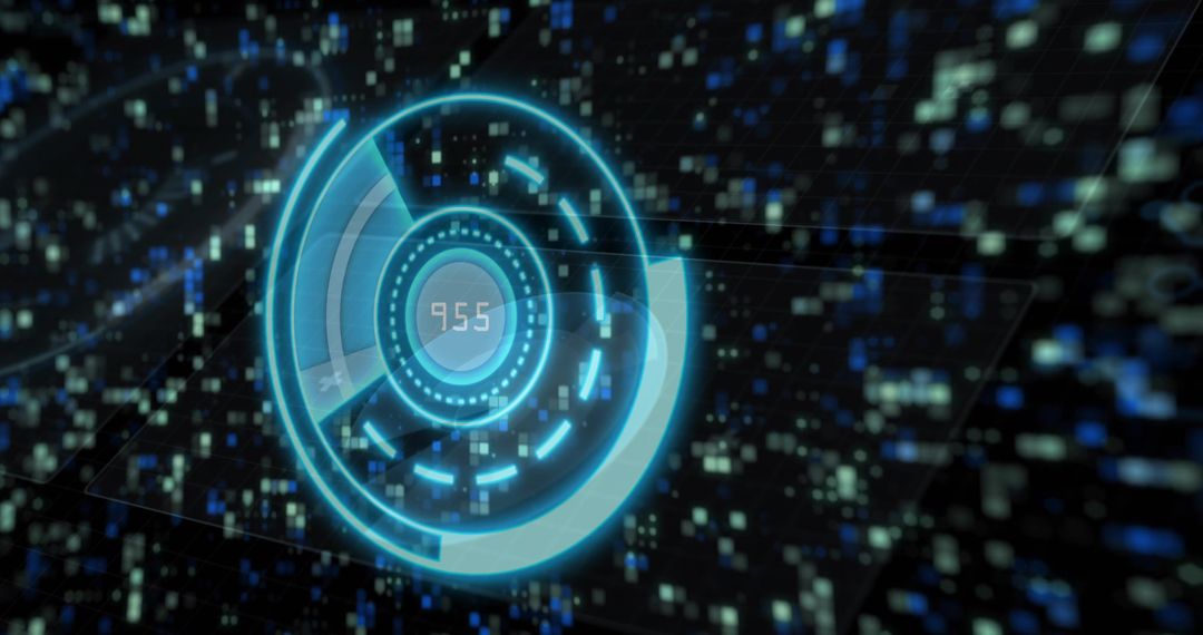 Futuristic Holographic Interface in Digital Data Grid Concept