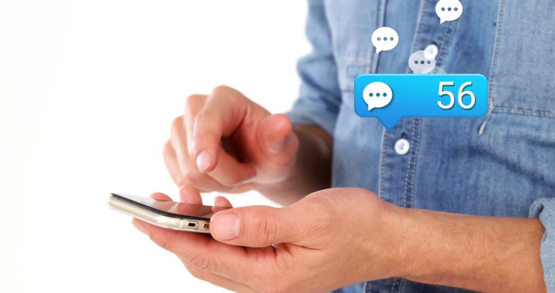 Person Receiving Multiple Messages on Smartphone