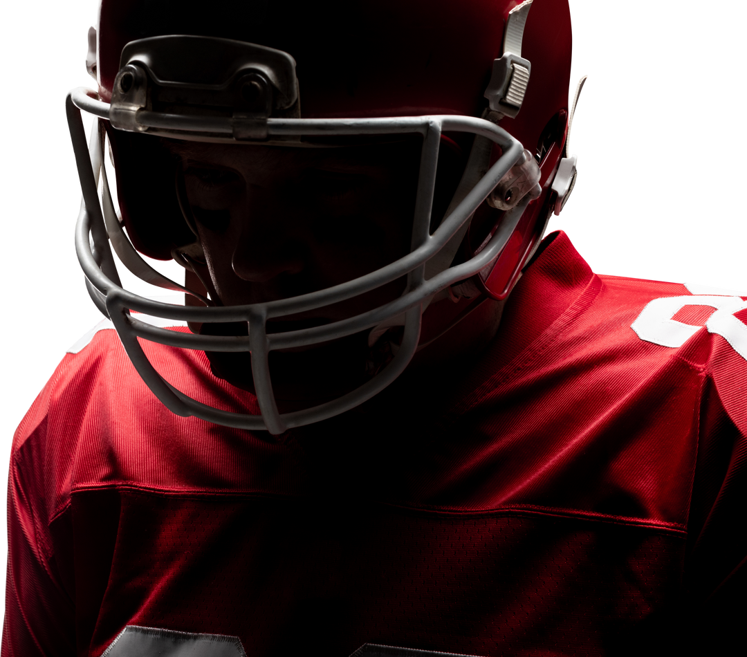 Transparent Close-Up of American Football Player in Red Jersey - Download Free Stock Images Pikwizard.com