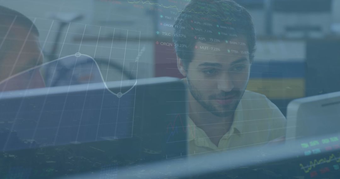 Multiracial Business Team Analyzing Digital Data in Office