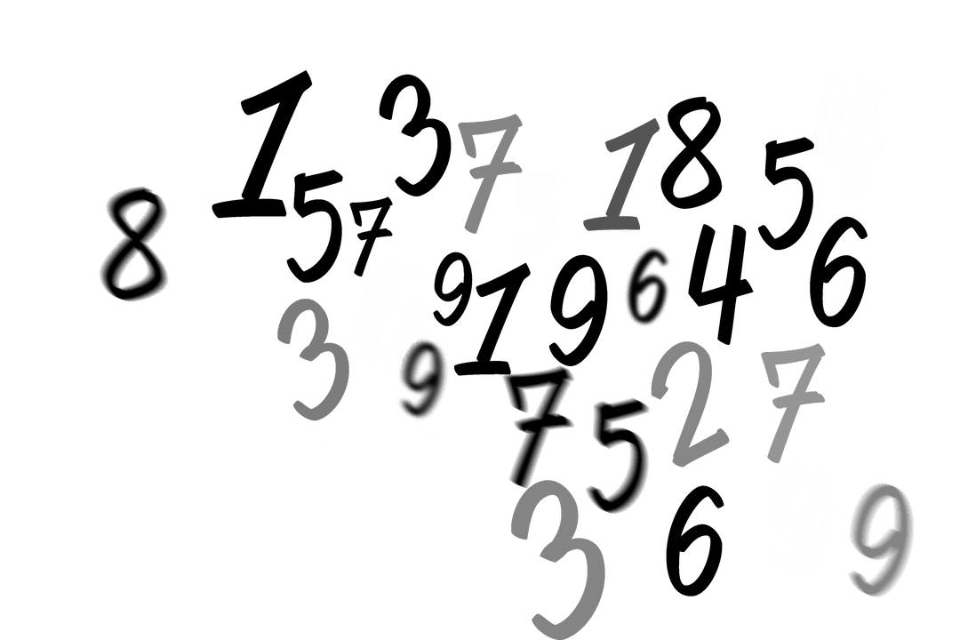 Abstract Numbers Transparent Background Digital Illustration