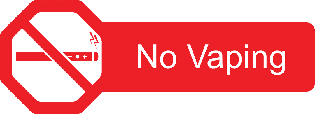 No Vaping Sign on Transparent Background Warning Reminder