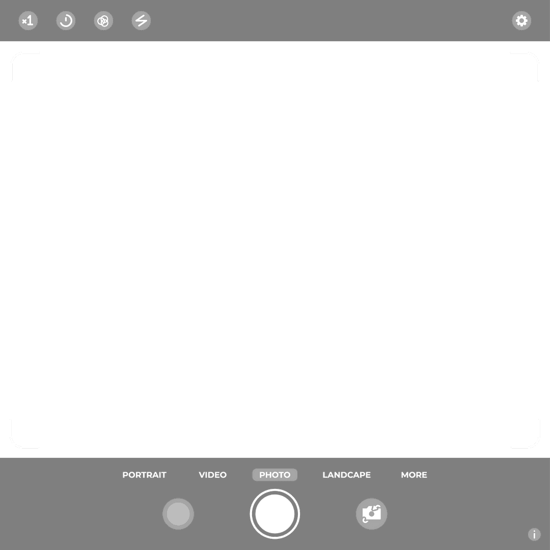 Smartphone Camera Viewfinder on Transparent Interface Background