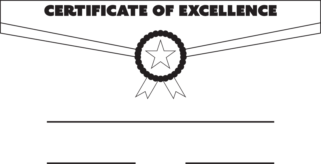 Certificate of Excellence Vector on Transparent Background