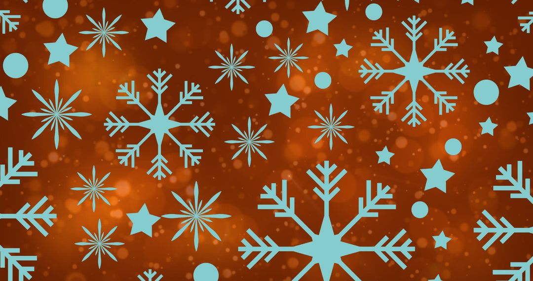 Abstract Snowflakes on Bokeh Background