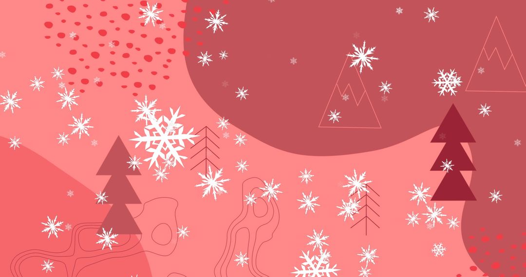 Festive Abstract Christmas Illustrations with Snowflakes