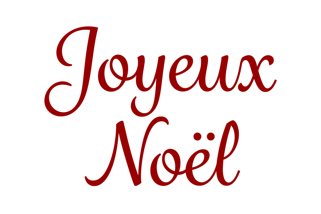 Joyeux Noël Text in Festive Red on Transparent Background