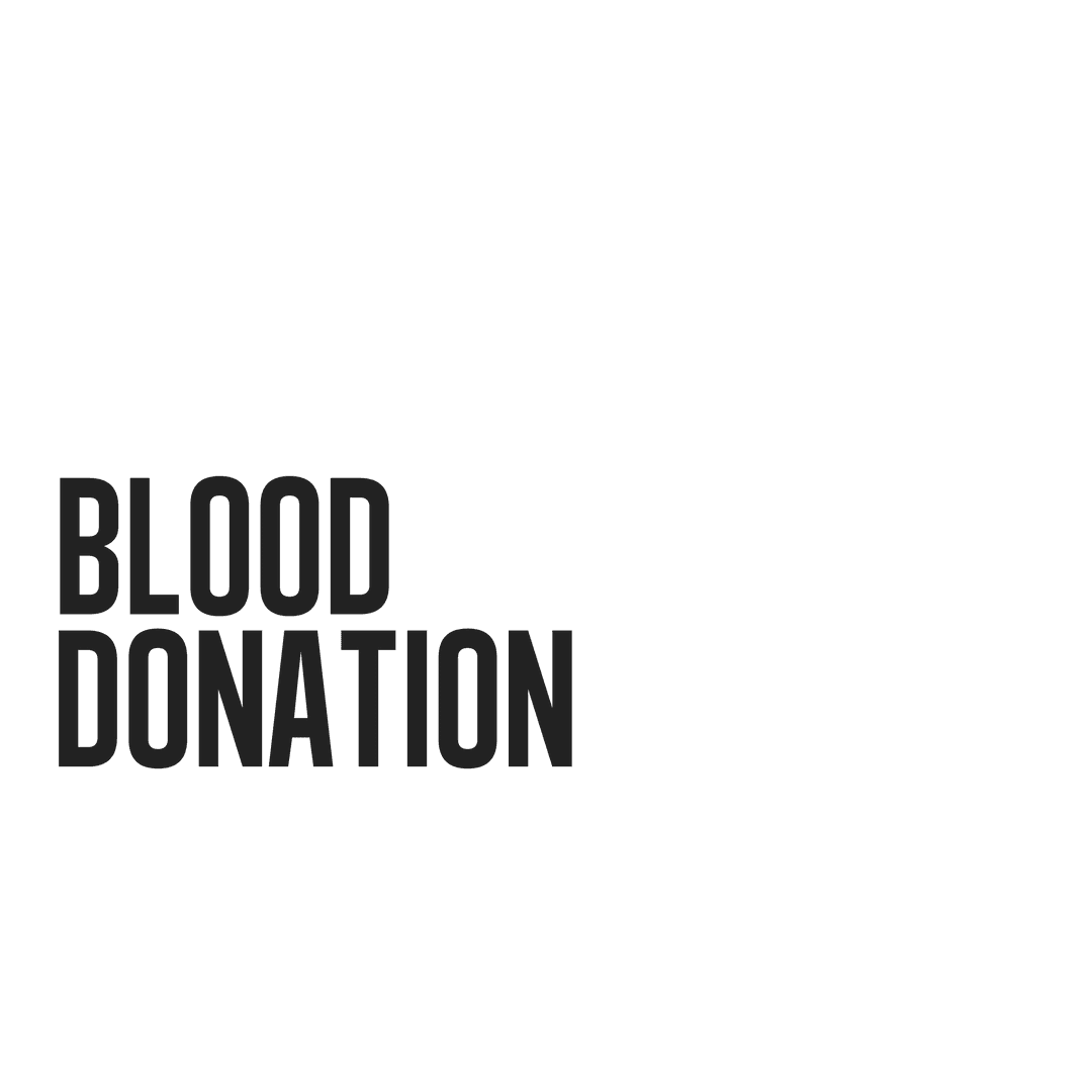 Transparent Blood Donation Text Illustration on Blank Background