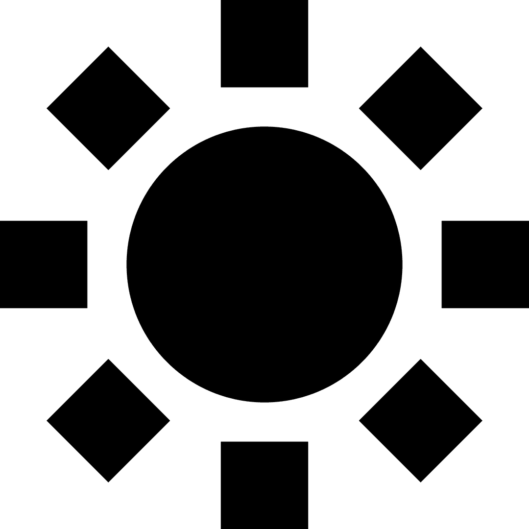 Abstract Digital Black Geometric Shapes on Transparent Background