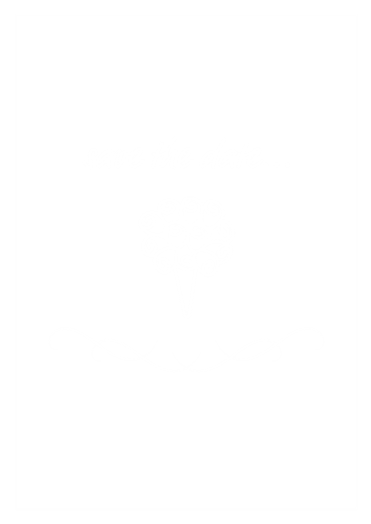 Elegant Save the Date Illustration with Bouquet on Transparent Background