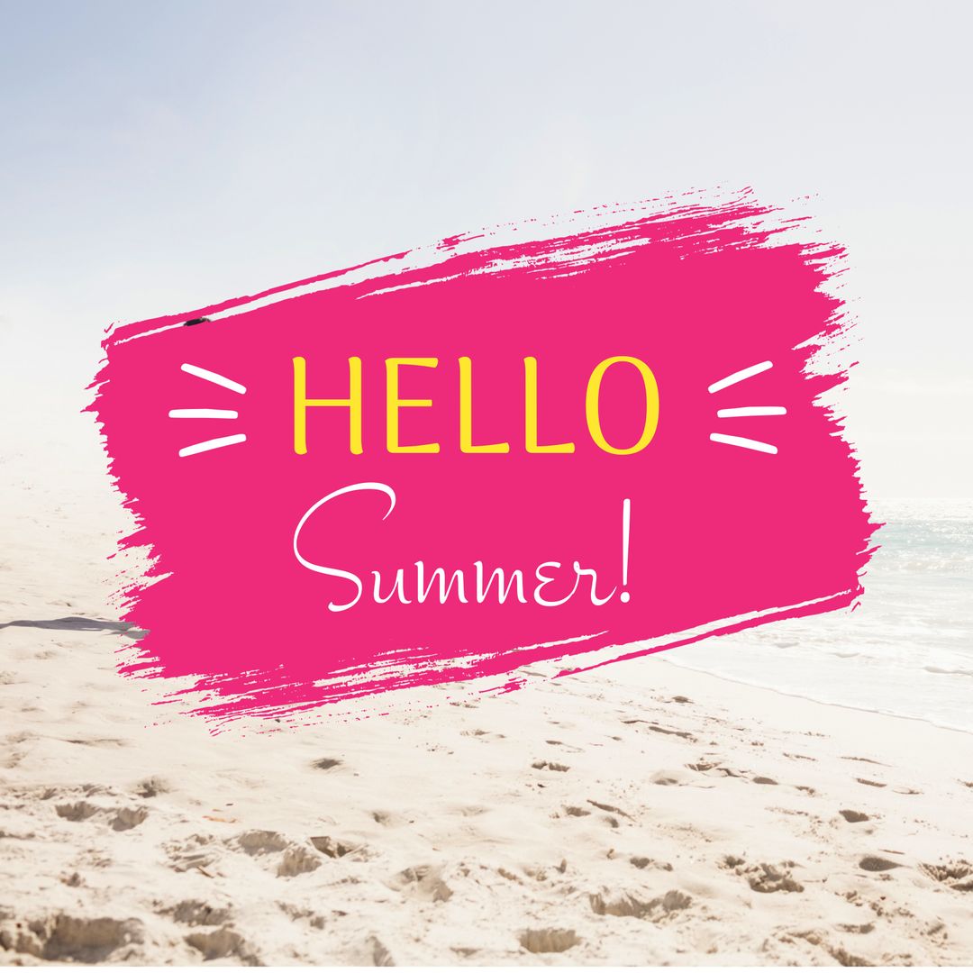 Greeting Summer with Sunlit Seashore and Bright Message - Download Free Stock Templates Pikwizard.com