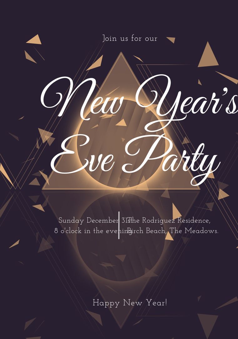 Elegant New Year's Eve Invitation with Gold Accents