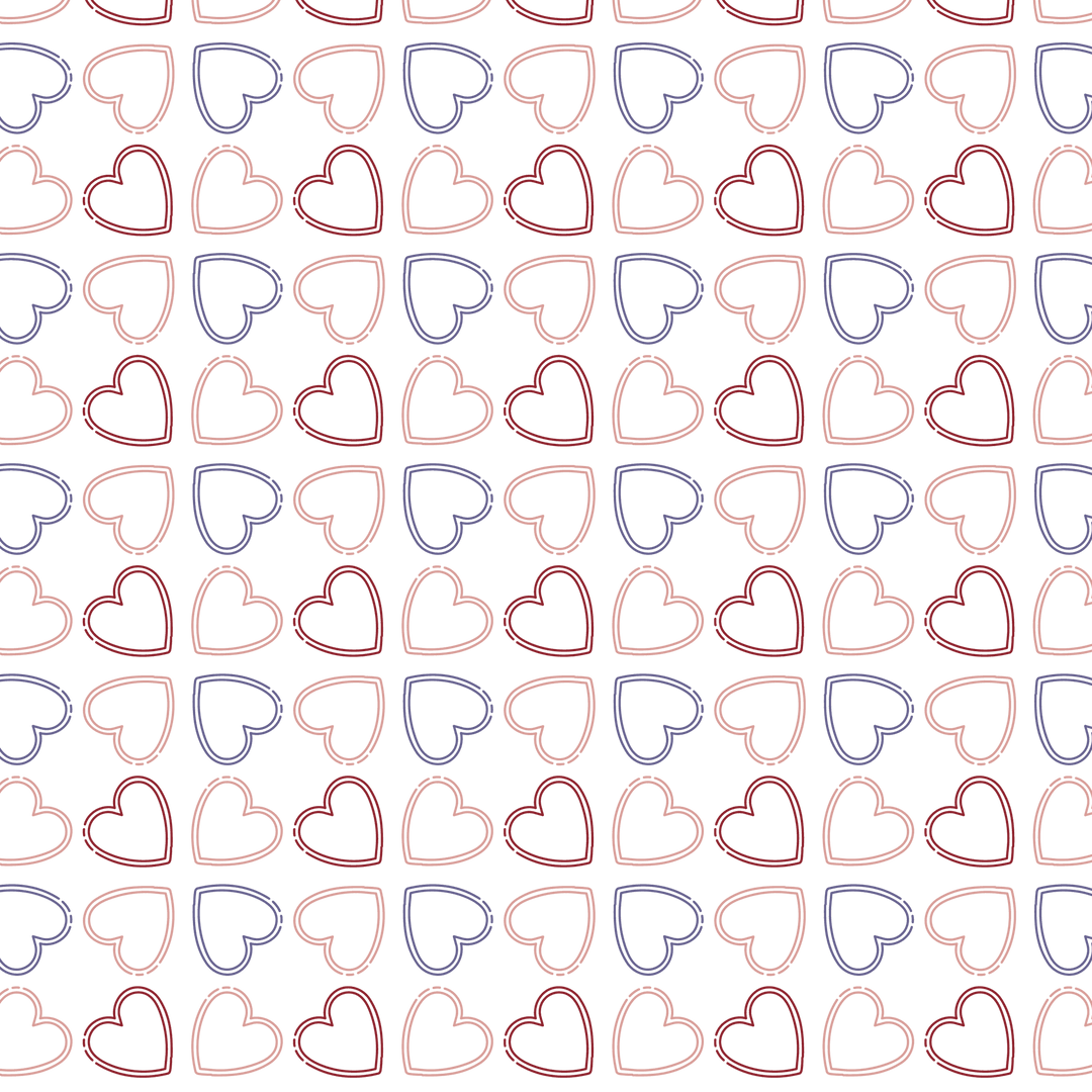 Colorful Heart Pattern on Transparent Background Illustration